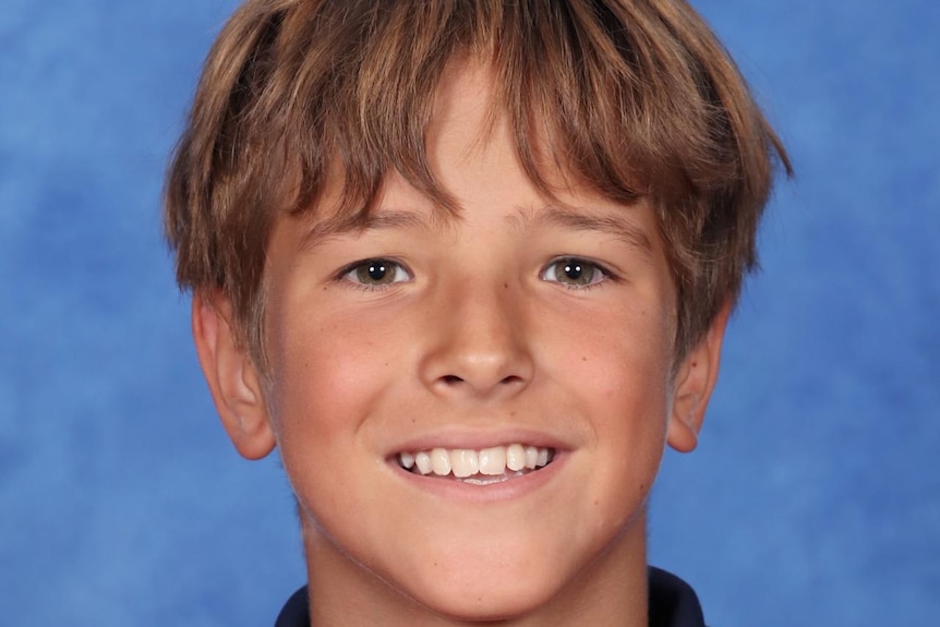 Nico Antic smiles at the camera, the 12 year old boy died six days after being bitten by a shark at vaucluse