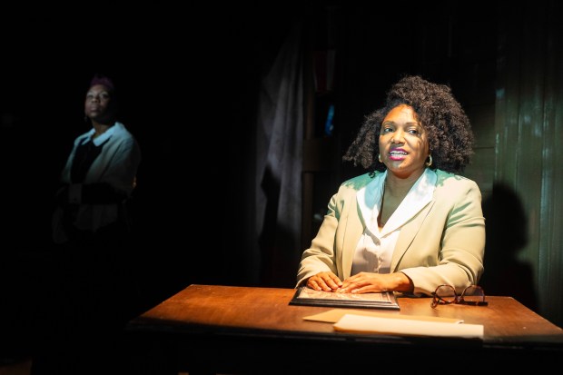 Shenise Brown as Sara and Monique Marshaun as Sandra in "Confederates" at Redtwist Theatre. (Aaron Reese Boseman)