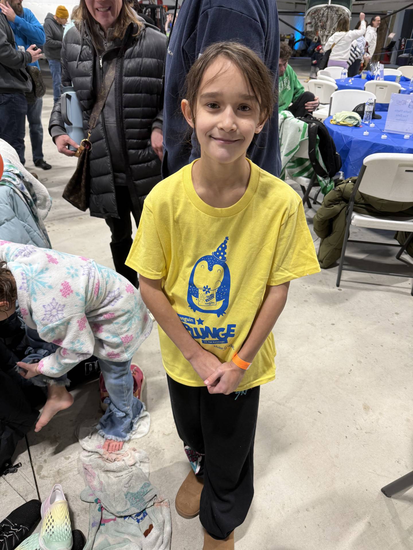 Faith, a 9-year-old girl from the Atomic Penguins group, took part in the Penguin Plunge on Saturday, Jan. 31, 2026, at Skydive Chicago in Ottawa.