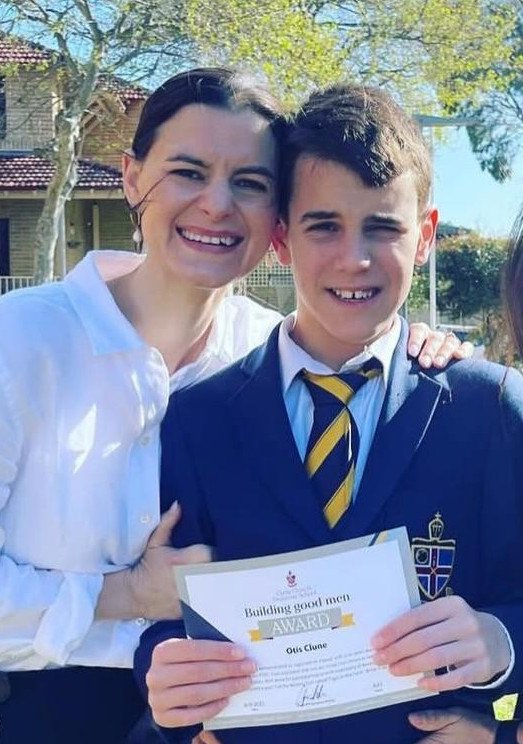 Maddie Page pictured with Otis Clune.