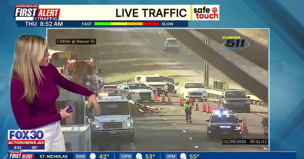 Traffic on I-295 in Jacksonville slowly moving after all northbound lanes were closed due to crash – Action News Jax