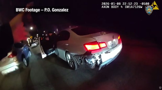 Screengrab from NYPD released body-cam footage of the fatal police shooting of a man who confronted officers with a pellet gun. (NYPD) 