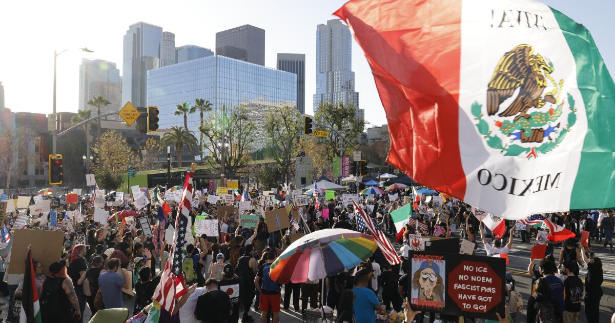 Demonstrations against ICE tactics continue in L.A.