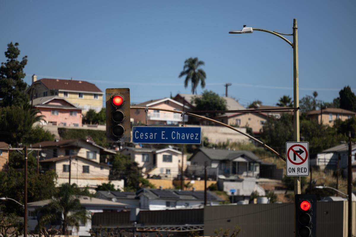 A street sign on Cesar E. Chavez Avenue in Boyle Heights.