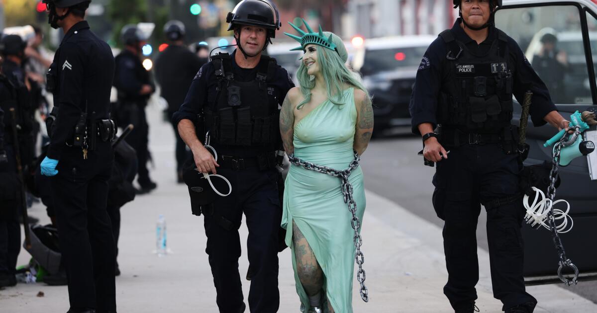 Demonstrators arrested, tear gassed at 'No Kings' protest