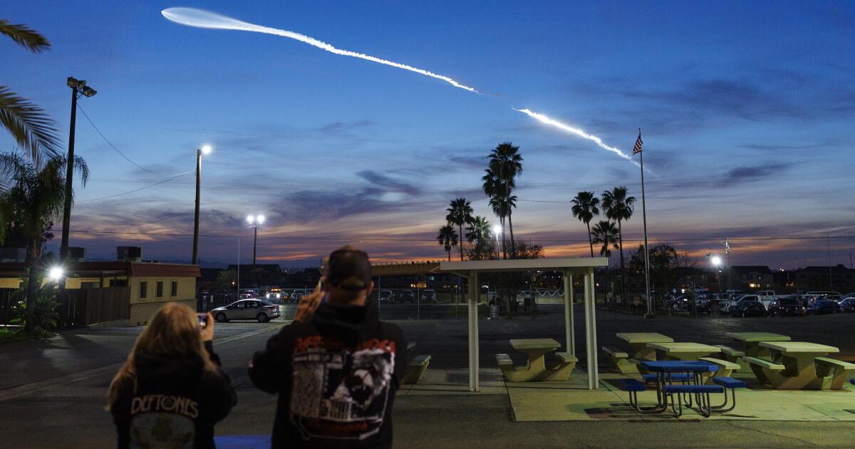 SpaceX launches rocket Monday night, seen across Southern California
