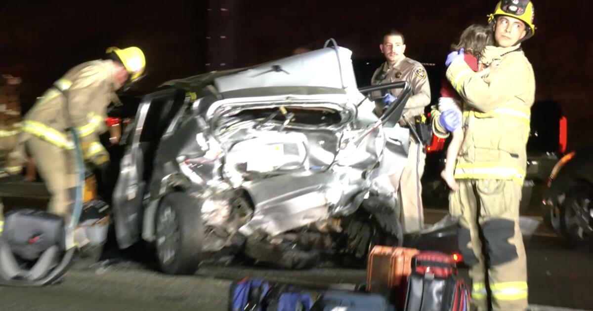 Infant is killed, several people injured in violent 3-car SoCal crash
