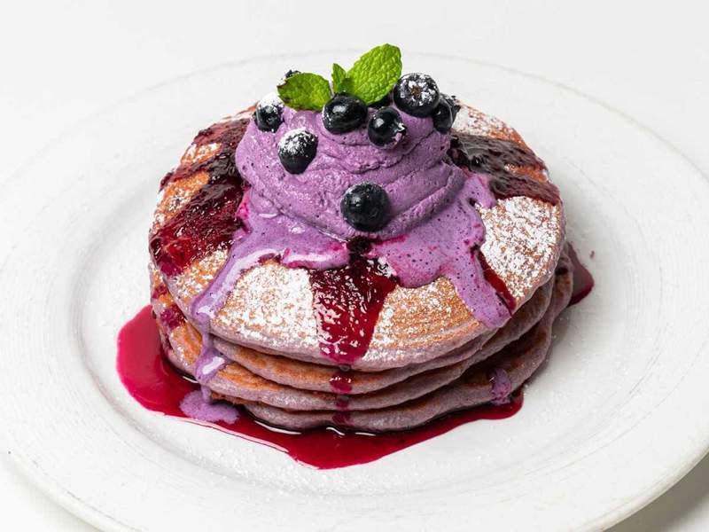 Hash Kitchen | Ube pancakes at Hash Kitchen. | Hash Kitchen