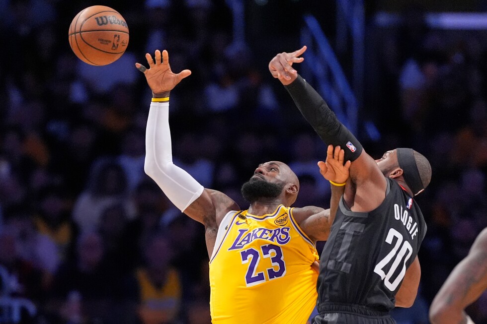 LeBron James and the short-handed Lakers surprise Rockets 107-98 in playoff opener