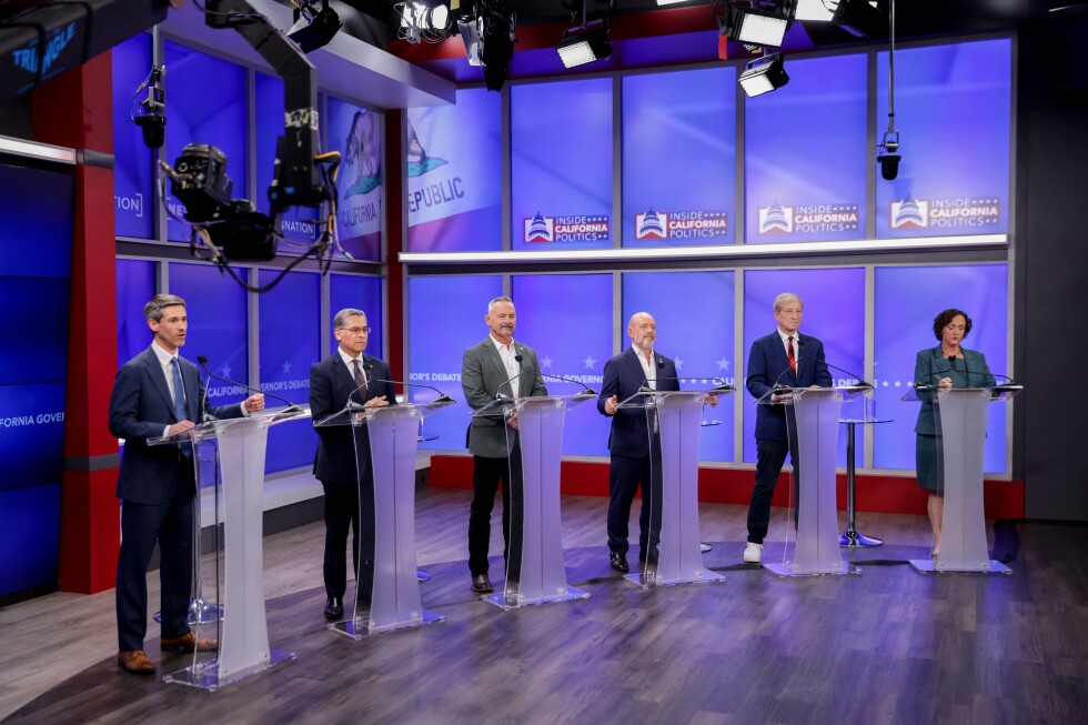 Leading candidates for California governor clash in debate