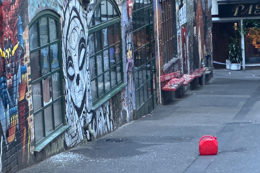 A jerry can in a lane.