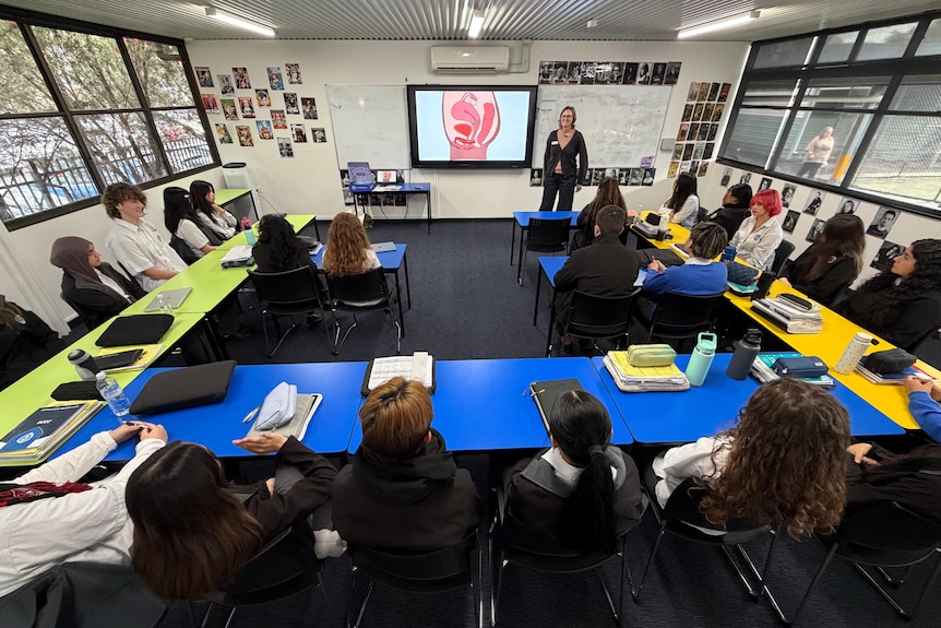 A sex ed class at Lakeview Senior College in Melbourne.