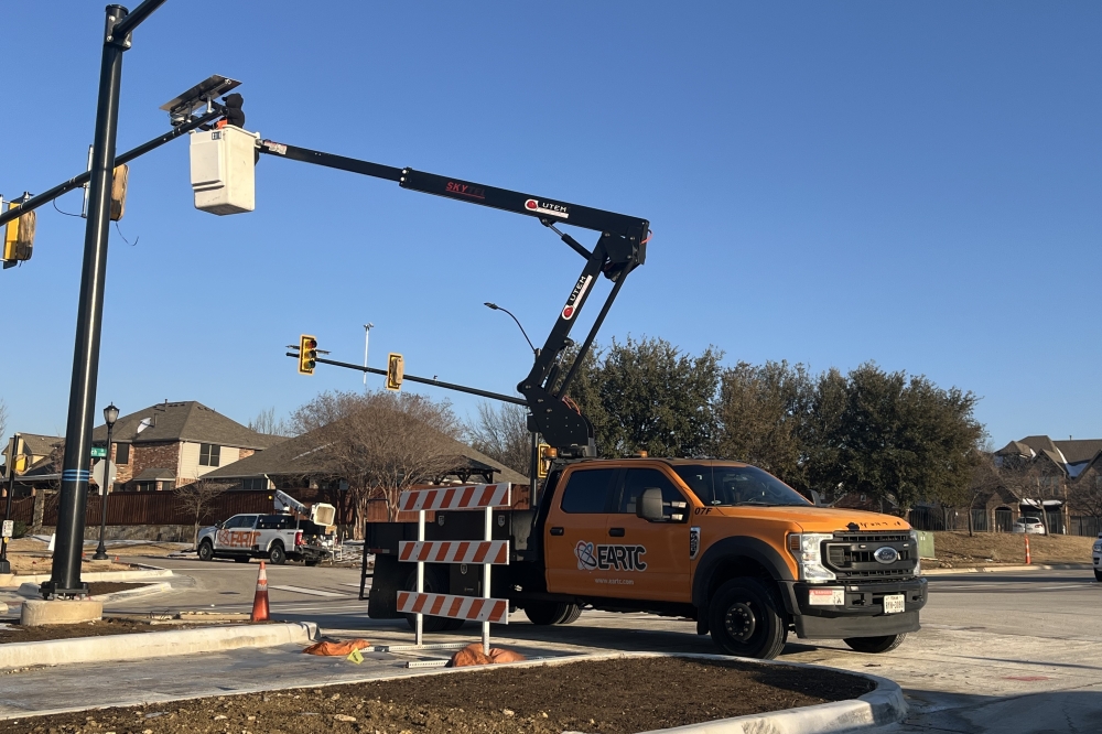 The contractor is now installing signs, pavement striping, and landscaping. The project team is coordinating with Tri-County Electric to schedule crews on-site to provide power to the traffic light, which should be activated by the end of May.  (Cody Thorn/Community Impact)