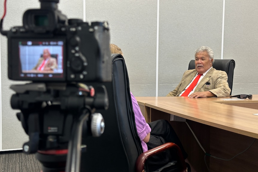 Former prime minister Enele Sopoaga speaking to the ABC.