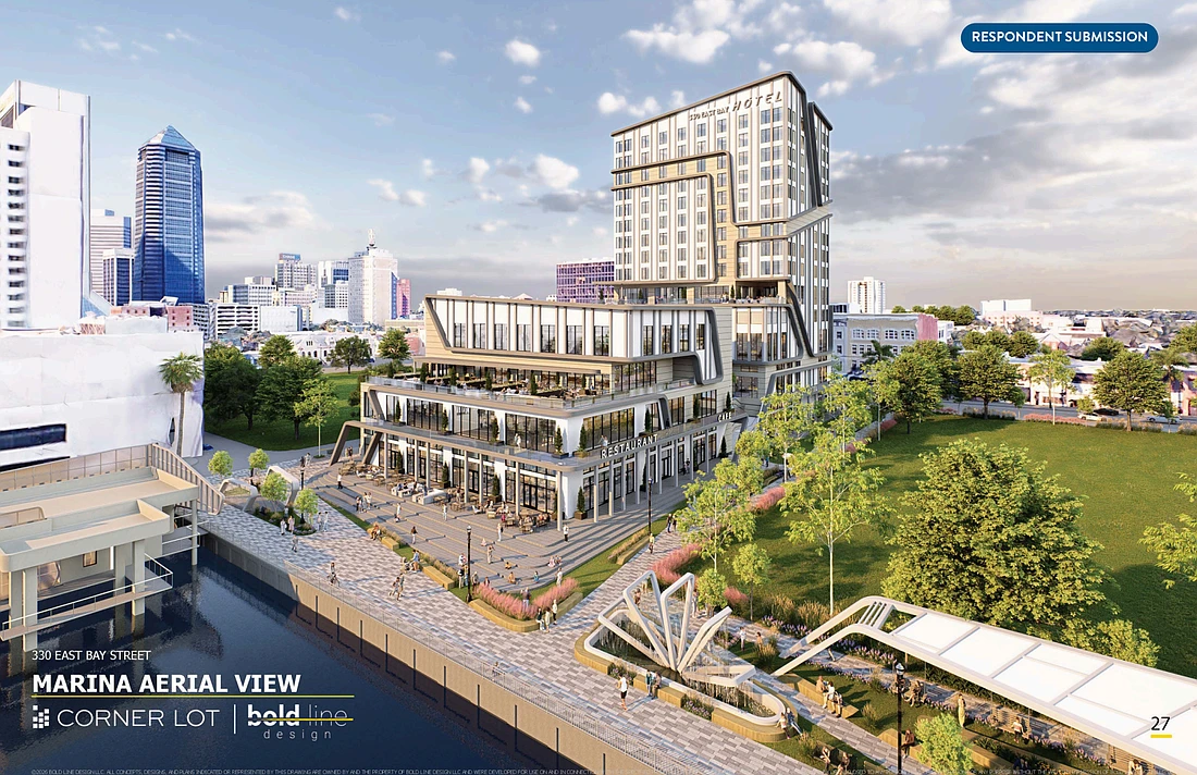 An illustration shows the proposed future home of the Culinary Institute of America in Downtown Jacksonville.