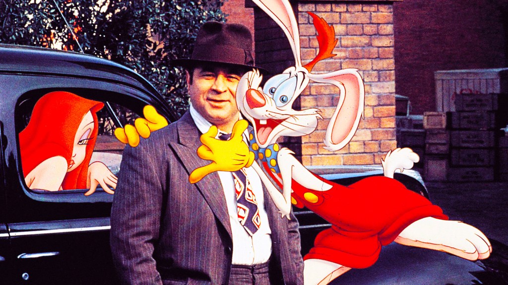 Marvin Acme, Roger Rabbit, and Jessica Rabbit in Who Framed Roger Rabbit