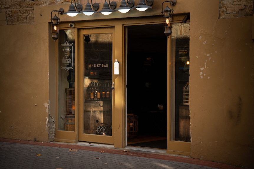 The entrance to a bar in Hobart