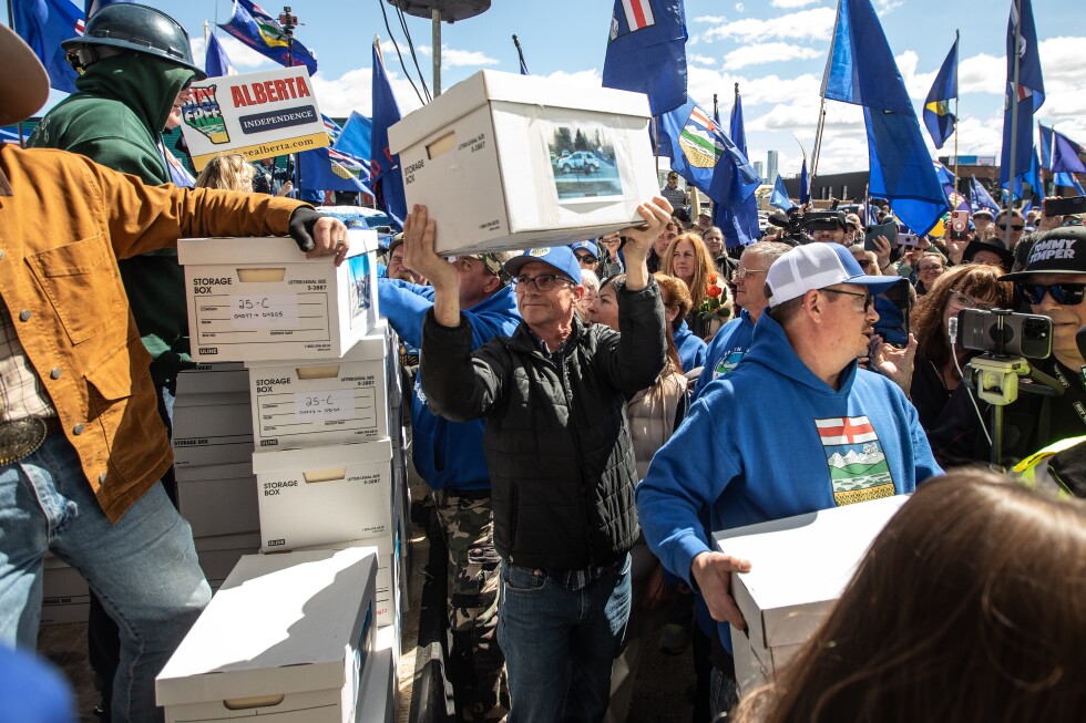 Alberta separatists share signatures for a vote on leaving Canada