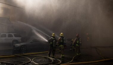 Raging South Gate industrial fire prompts shelter-in-place order
