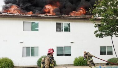 Fire near UC Riverside displaces 100 people at apartment complex