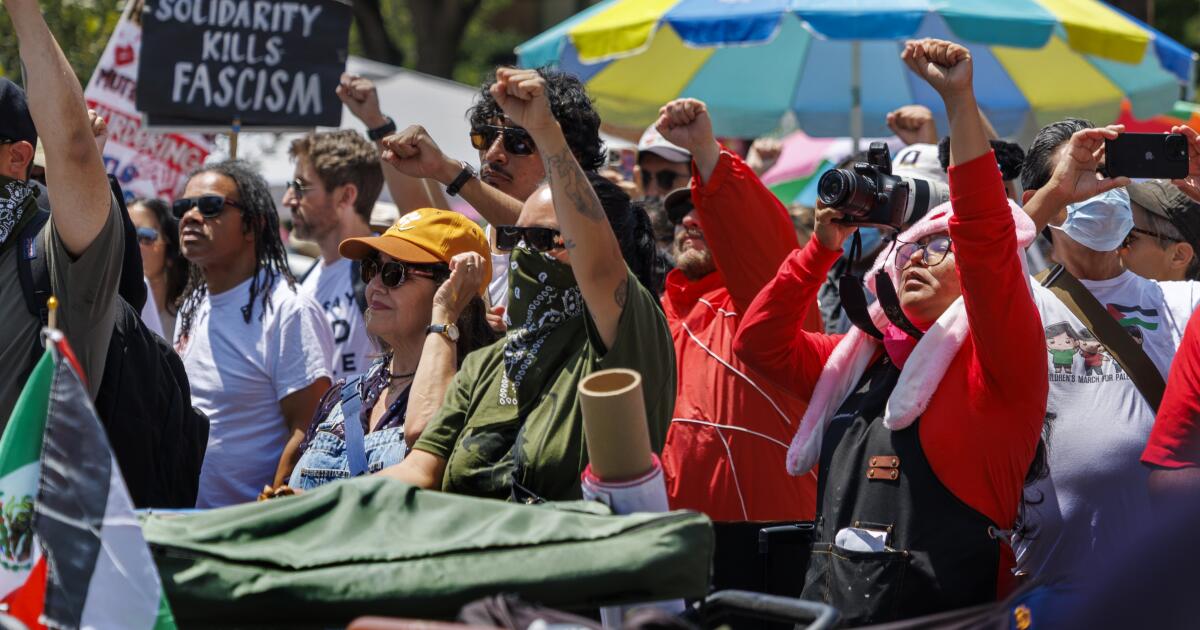 L.A. May Day rallies protest immigration sweeps, cost of living