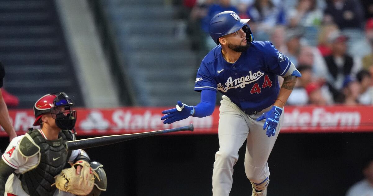 Dodgers lean on three homers and eight pitchers to beat Angels
