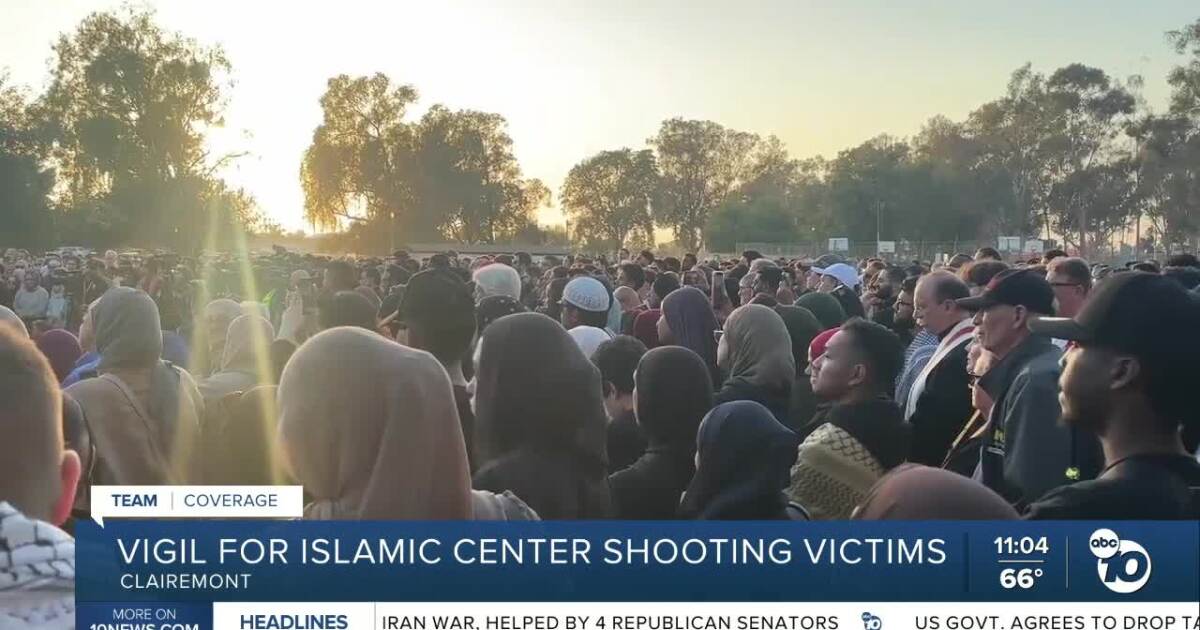 Hundreds gather at vigil to honor victims of Islamic Center mass shooting