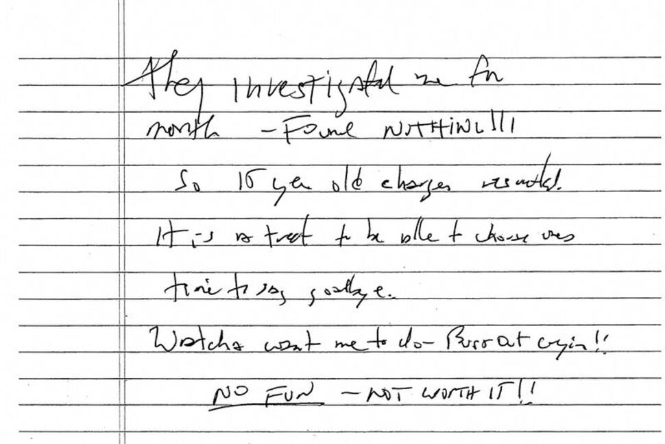 New York Judge Releases Purported Epstein Suicide Note