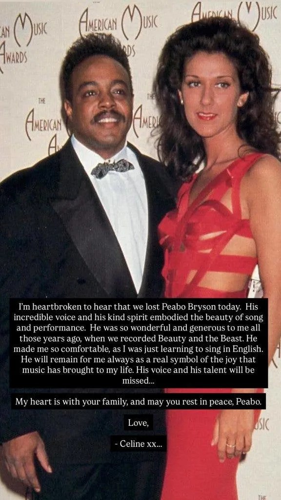 Celine paid tribute to Peabo Bryson