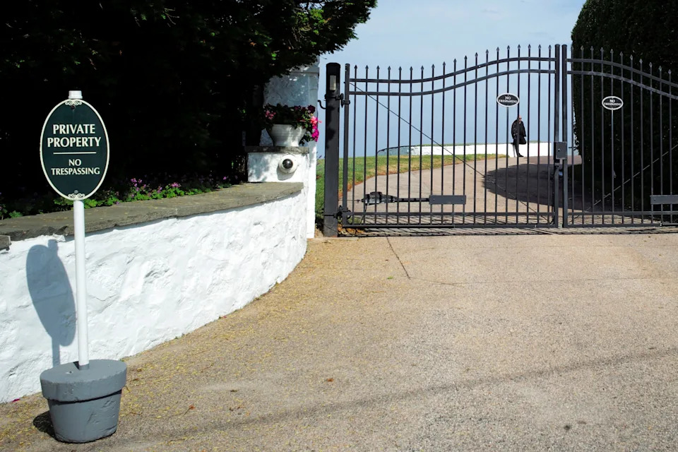 An eyewitness alleged that the pop star was in the car leaving her Watch Hill property (pictured here). REUTERS