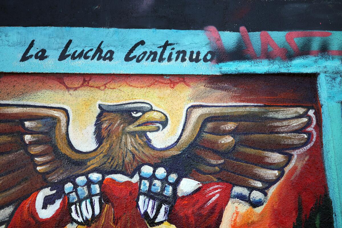 Los Angeles, CA - April 14: A mural in Boyle Heights on Tuesday, April 14, 2026 in Los Angeles, CA. (Ronaldo Bolanos / Los Angeles Times)