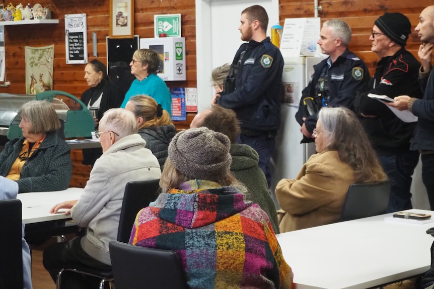 People gethered at community meeting