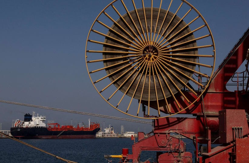 An oil tanker docked at the Port of Fujairah, as the US-Israel conflict with Iran limits marine traffic in the Strait of Hormuz, in Fujairah, United Arab Emirates, May 6, 2026.