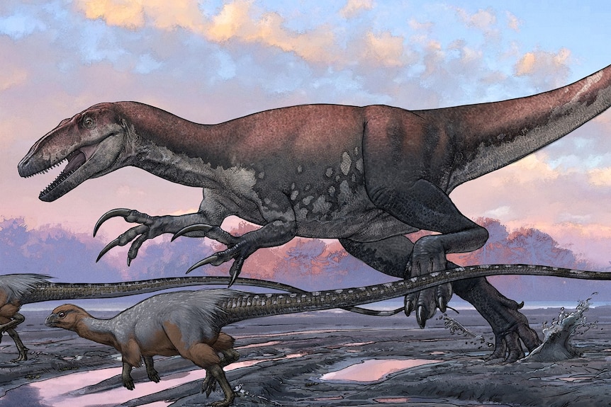 Artist's impression of a large carnivorous dinosaur.
