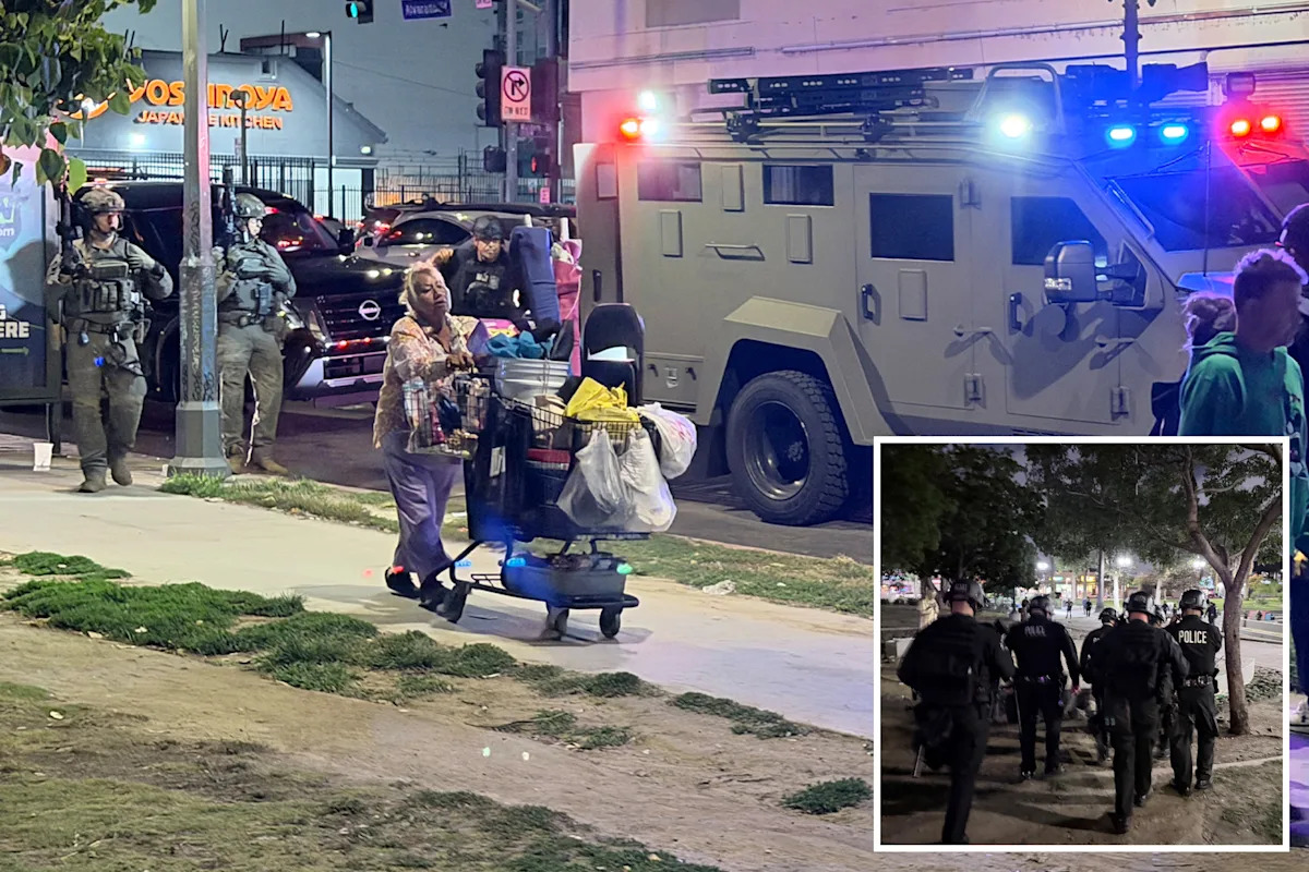 Cops rush drug-addled zombies in new blitz on LA’s notorious MacArthur Park