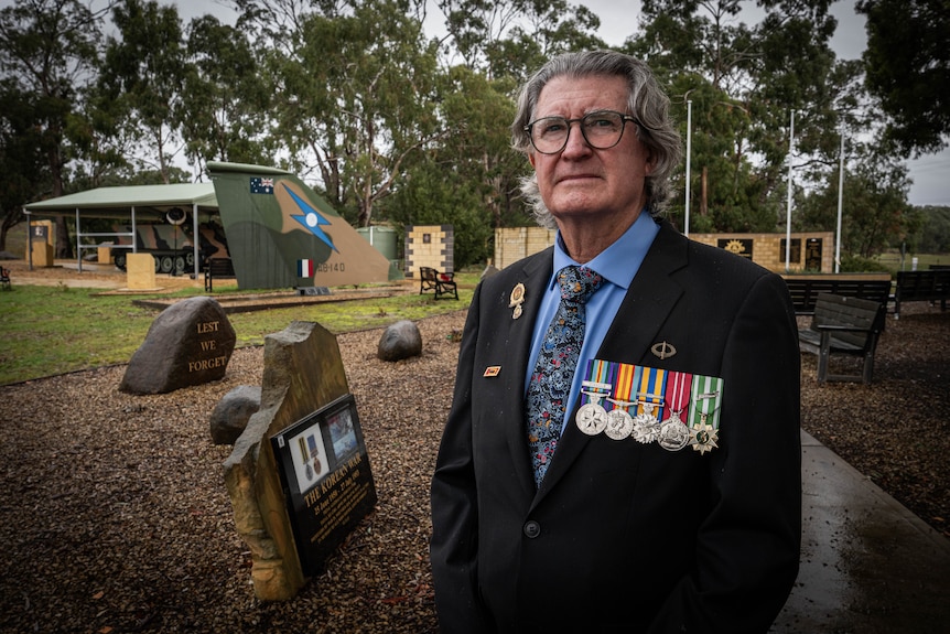 Man wearing war medals