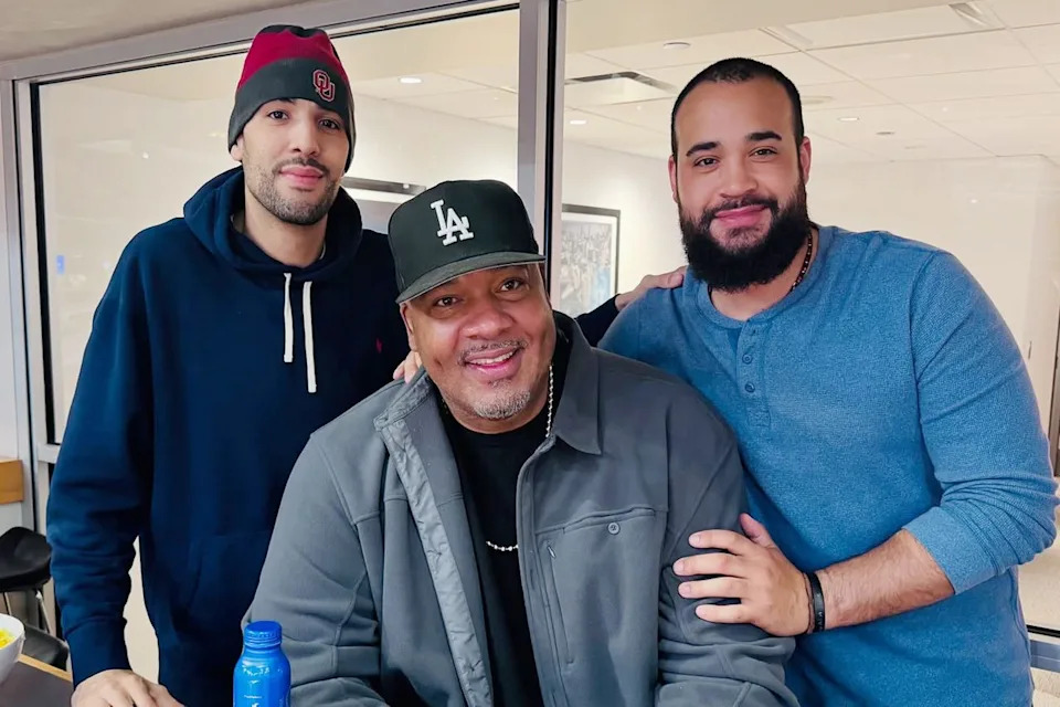Stacey King and his two sons Garrett and Erick in April 2025.Credit: Stacey King/Instagram
