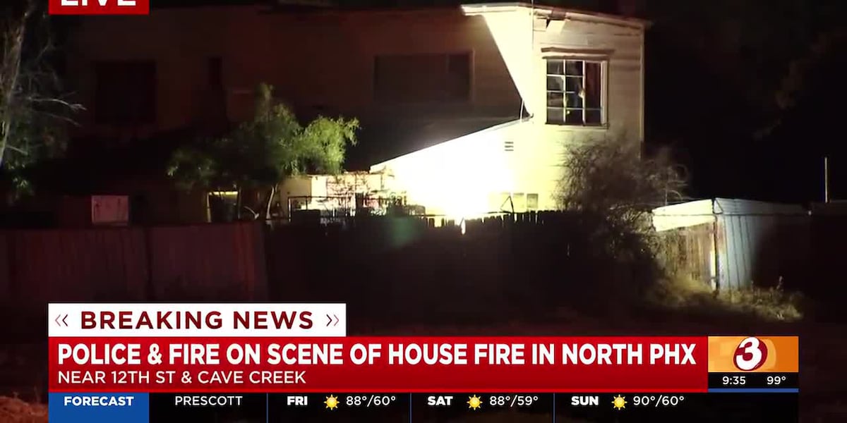 Police, fire crews on scene of house fire in north Phoenix