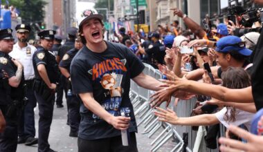 Knicks' Tyler Kolek stopped by cops during championship parade