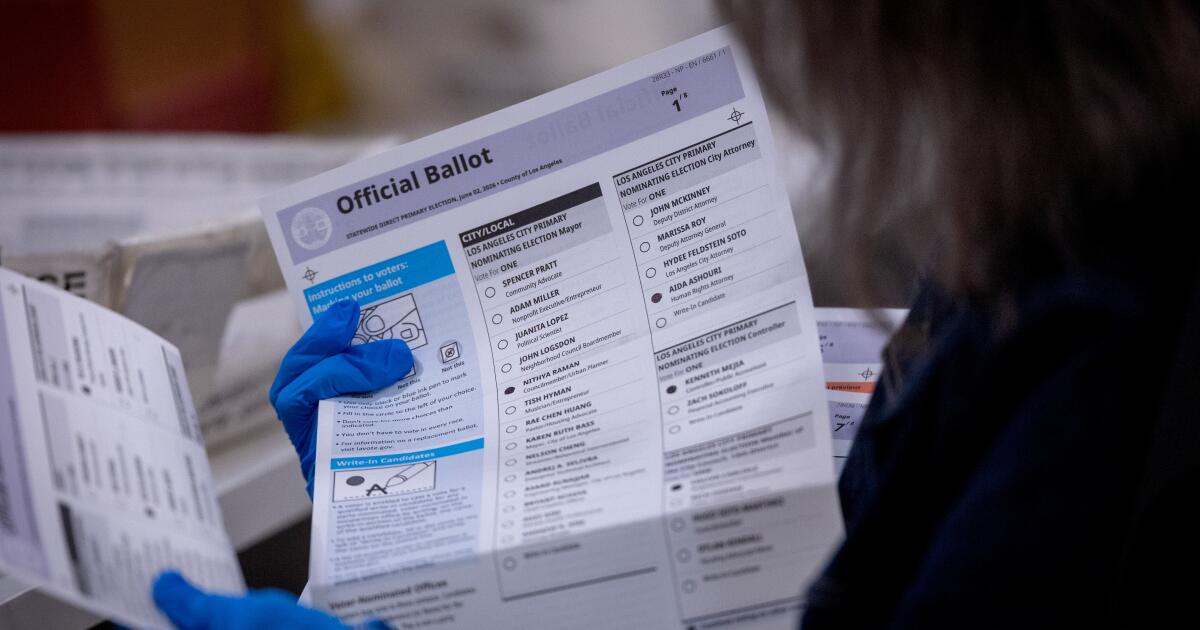 L.A. County certifies 2026 primary election ballots, including Los Angeles Mayor and Governor