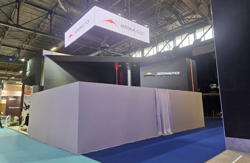 Aeronautic's booth at Eurosatory 2026, blocked off by the French