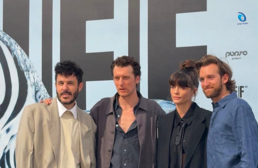 (Left to right): Ori Russo, Benjamin Bergmann, Noga Erez, and Jono Bergmann at the Israeli premiere of the documentary, Noga, at the Jerusalem Film Festival Friday.