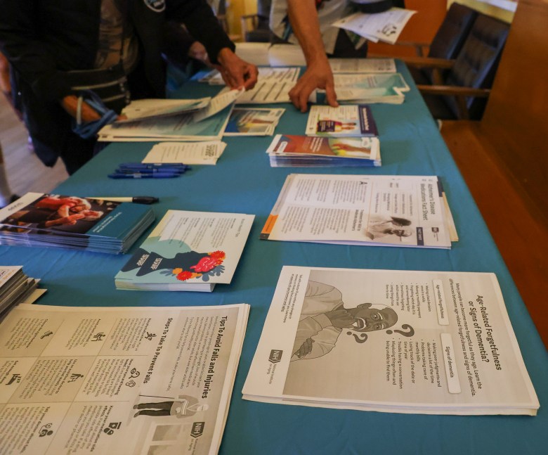 table with papers