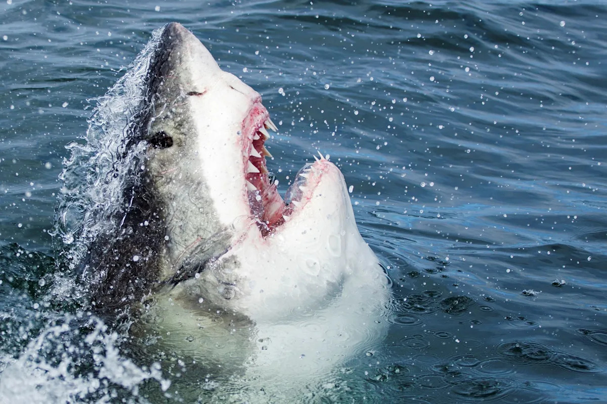 Massive great white feasts on dead whale off Rhode Island as second shark circles nearby