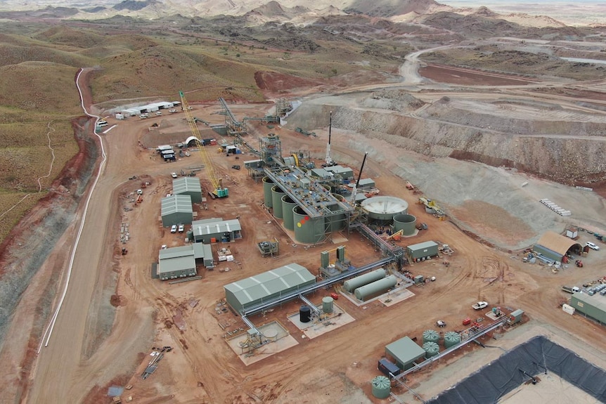 An aerial shot of a large industrial site.