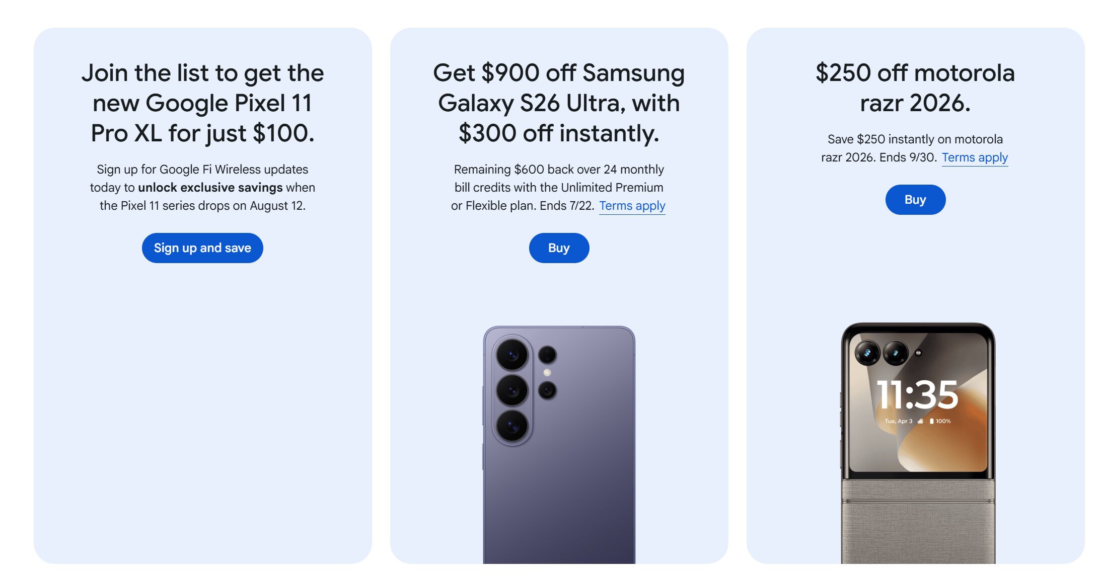 Google Fi Pixel 11 Promo without image