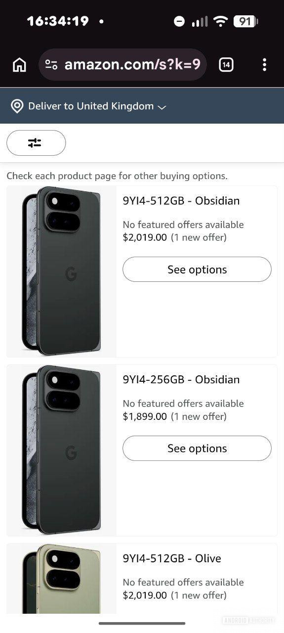 Pixel 11 Pro Fold Amazon Listing