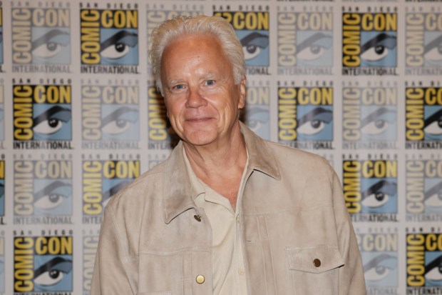 Tim Robbins arrives at the Apple TV press line to promote "Silo" during Comic-Con International on Saturday, July 25, 2026, in San Diego. (Photo by Andrew Park/Invision/AP)