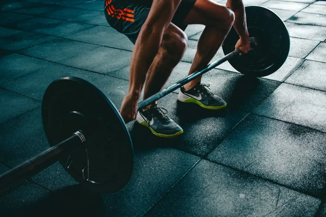 A man weightlifting.