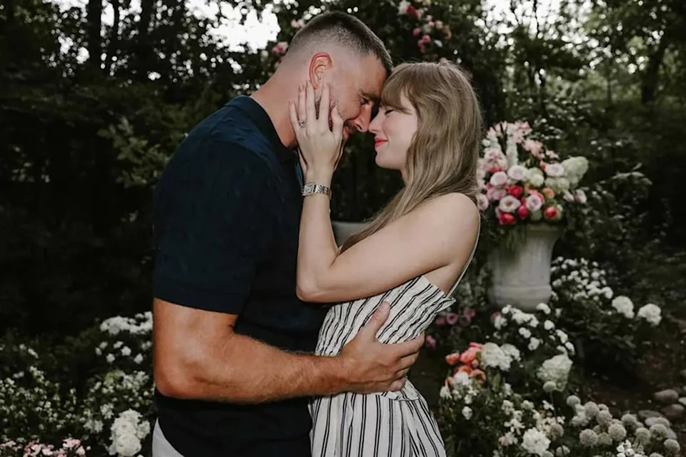 Travis Kelce and Taylor Swift’s engagement in 2025Credit: Taylor Swift & Travis Kelce